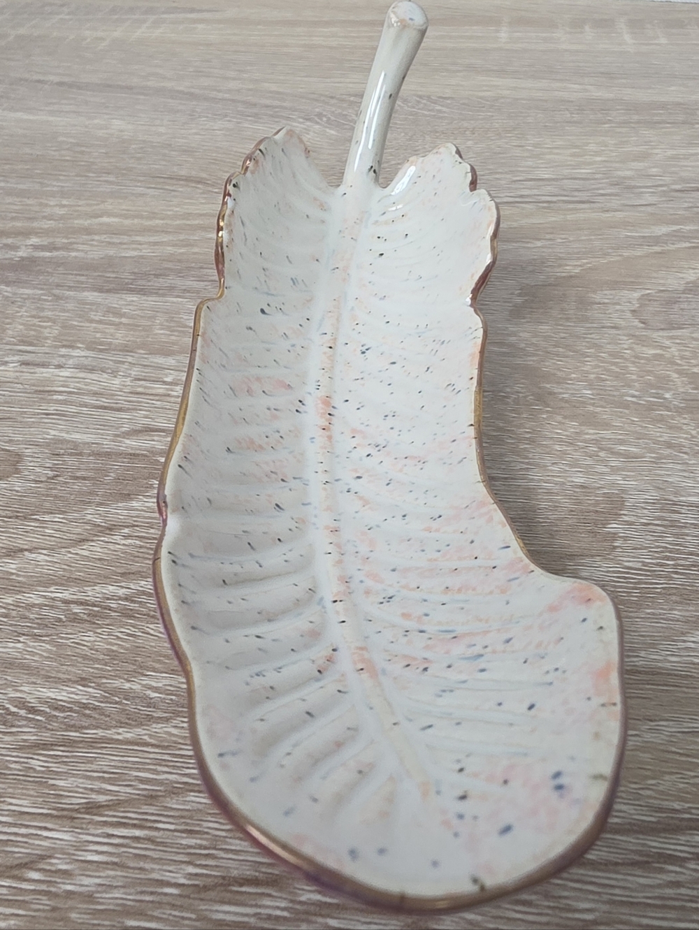 Anthropologie Artemis Boho Feather Ceramic Ring Jewelry Holder Trinket Dish - Picture 5 of 5
